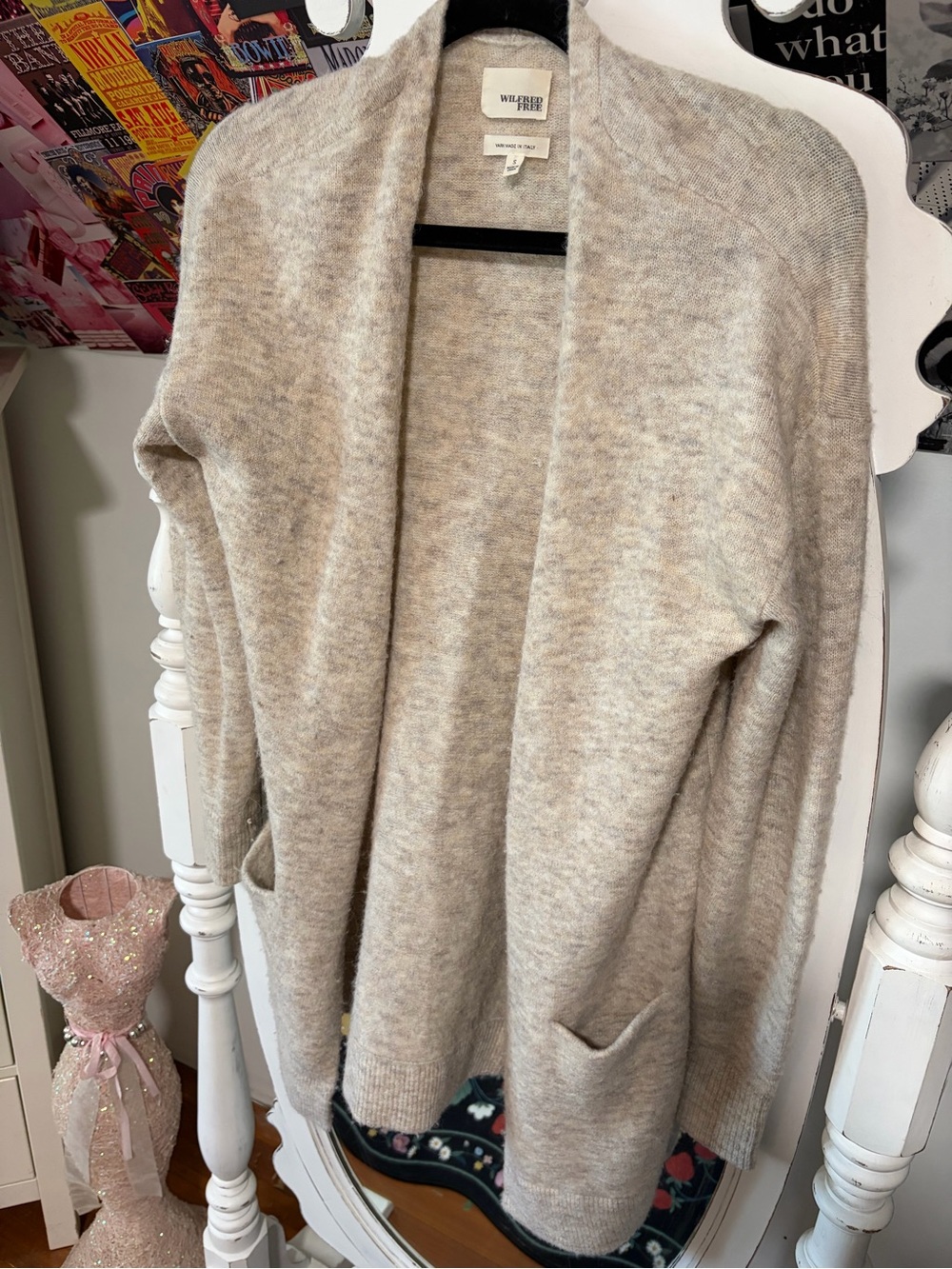 Wilfred Cream Open-Front Knit Cardigan